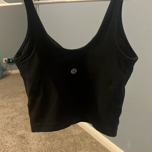 lululemon black aligned tank top size 0 good condition